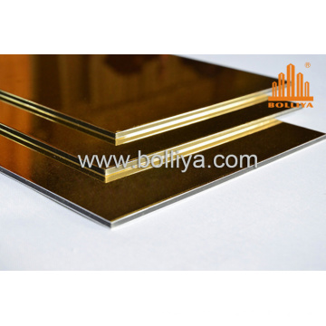 Silver Gold Golden Mirror Brush Brushed Hairline ACP Facade Cladding